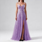 Genevieve | Womens Prom Formal Evening Gown Maxi Wedding Guest Cocktail Dresses Lavender