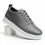 Carsten | Mens White Trainers Slip on Breathable Sports Shoes Grey packshot