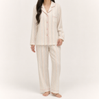 Beatrix | Womens Long Sleeve Cotton Pyjama Set Loungewear, Light Blue