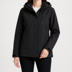 Imogen | Womens 3 In 1 Waterproof Hooded Softshell Jacket, Black 2