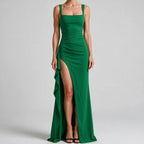 Ondine | Womens Wedding Guest Maxi Strapless Backless High Slit Dresses Green