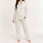 Beatrix | Womens Long Sleeve Cotton Pyjama Set Loungewear, Sky Blue