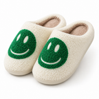 Tamsin | Womens Slippers Fluffy Cute Cartoon Warm House Slippers White Green packshot