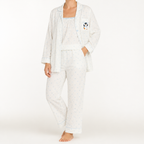 Rosalind | Womens Long Sleeve Button Up Cotton Pyjama Set Loungewear, White 12
