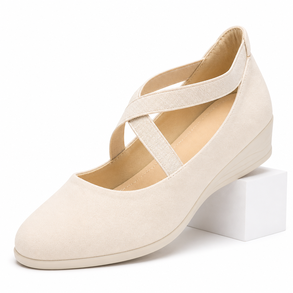Isadora | Womens Wedge Shoes Cross Strap Slip On