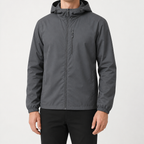 Julian | Mens Water Resistant Hooded Windbreaker Jacket, Grey