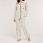 Beatrix | Womens Long Sleeve Cotton Pyjama Set Loungewear, White 4