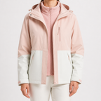 Imogen | Womens 3 In 1 Waterproof Hooded Softshell Jacket, Dusty Pink 2
