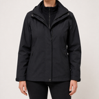 Imogen | Womens Waterproof Hooded 3-in-1 Jacket Fleece Lined, Black 2