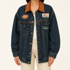 Vivienne | Womens Vintage Oversized Denim Jacket, Blue