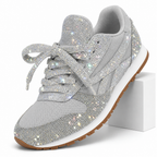 Hedda | Womens Trainers Casual Leather Lace Up Shoes Silver packshot