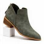 Rosalie | Womens Ankle Boots Back Zip Block Heel