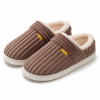 Ursula | Womens Slippers Winter Warm Cotton Back Strap House Slippers Coffee packshot
