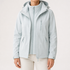 Imogen | Womens 3 In 1 Waterproof Hooded Softshell Jacket, Ice Blue