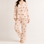 Beatrix | Womens Long Sleeve Cotton Pyjama Set Loungewear, Pink 4