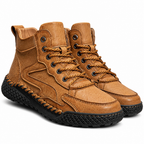 Zeb | Mens Ankle Boots Lace Up High Top Casual Boots Brown packshot