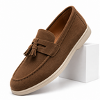 Fabian | Mens Leather Loafers Slip on Driving Casual Shoes Brown 7 packshot
