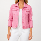 Sylvie | Womens Cropped Denim Jacket, Pink