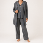Rosalind | Womens Modal Pyjamas Long Sleeve Loungewear Set, Dark Grey