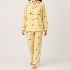 Beatrix | Womens Long Sleeve Cotton Pyjama Set Loungewear, Yellow 5