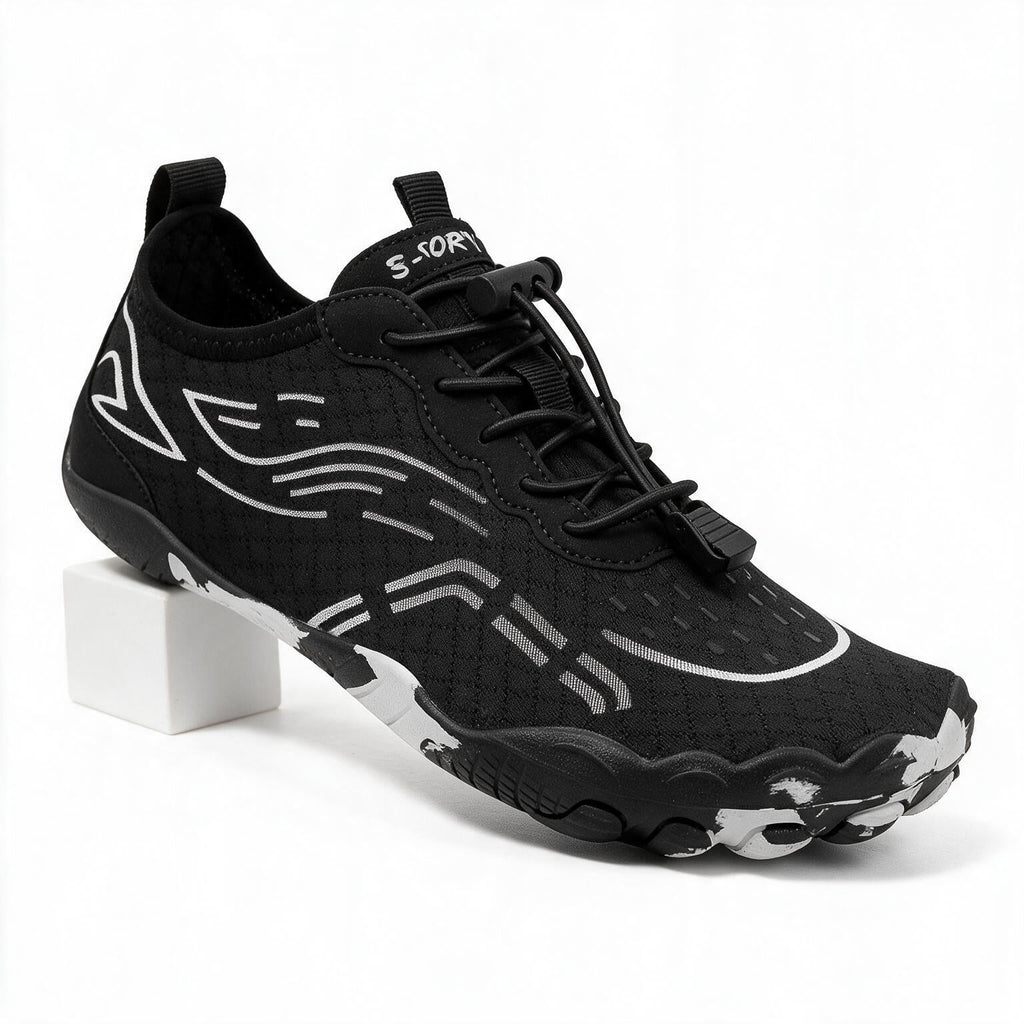 Ridge | Barefoot Minimalist Wide Toe Box Running On Gym Shoes Black packshot