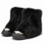 Finnian | Womens Snow Boots Fleece Lined Non Slip Warm Winter Ankle Boots Black packshot