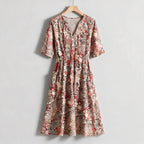 Coraline | Womens Summer Dresses V Neck Printed Vacation Holiday Dress on hanger