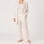 Rosalind | Womens Long Sleeve Button Up Cotton Pyjama Set Loungewear, White 3