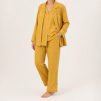 Arabella | Womens Cotton Long Sleeve Pyjama Set, Mustard
