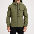 Harrison | Mens Waterproof Hooded Softshell Jacket, Army Green