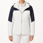 Imogen | Womens Waterproof Hooded 3-in-1 Jacket Fleece Lined, White & Black