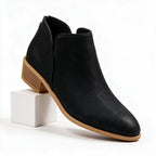 Rosalie | Womens Ankle Boots Back Zip Block Heel