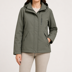 Imogen | Womens 3 In 1 Waterproof Hooded Softshell Jacket, Bronze Green
