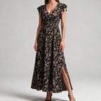 Willa | Womens Wedding Guest Floral Maxi A-Line Summer Dress