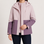 Imogen | Womens 3 In 1 Waterproof Hooded Softshell Jacket, Mauve