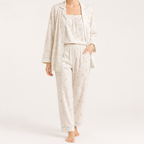 Rosalind | Womens Long Sleeve Button Up Cotton Pyjama Set Loungewear, White