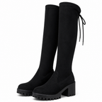 Greta | Mens Knee High Black Lace Up Outdoor Boots Black packshot