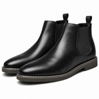 Ellison | Mens Chelsea Boots Retro Leather Ankle Boots Black packshot