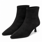 Odalys | Womens Ankle Boots Pointed Toe Kitten Heel Suede Boots Black 2 packshot