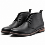 Leland | Mens Suede Desert Chukka Ankle Retro Boots Black packshot