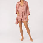 Clementine | Womens Short Pyjamas Printed Loungewear Set, Pink Leopard