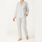Beatrix | Womens Long Sleeve Cotton Pyjama Set Loungewear, Blue 3