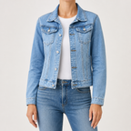 Sylvie | Womens Cropped Denim Jacket, Light Blue