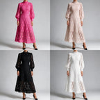 Genevieve | Womens Wedding Guest Lace A-Line Puff Sleeve Dresses