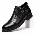 Archer | Mens Business Casual Pointed Leather Formal Shoes Black 5 packshot