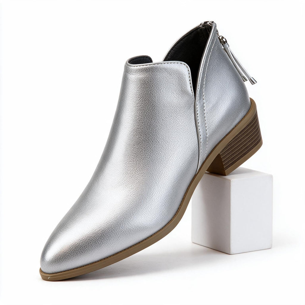 Rosalie | Womens Ankle Boots Back Zip Block Heel