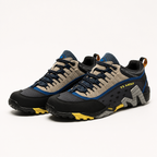 Callum | Mens Non Slip Hiking Walking Shoes, Navy Yellow