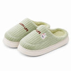 Gwen | Womens Slippers Fluffy Warm Memory Foam House Slippers Green packshot