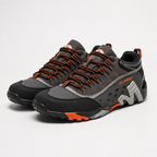 Callum | Mens Non Slip Hiking Walking Shoes, Grey Orange
