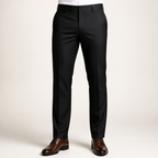 Reuben | Mens Work Straight Leg Business Casual Fleece Lined Trousers, Black 3